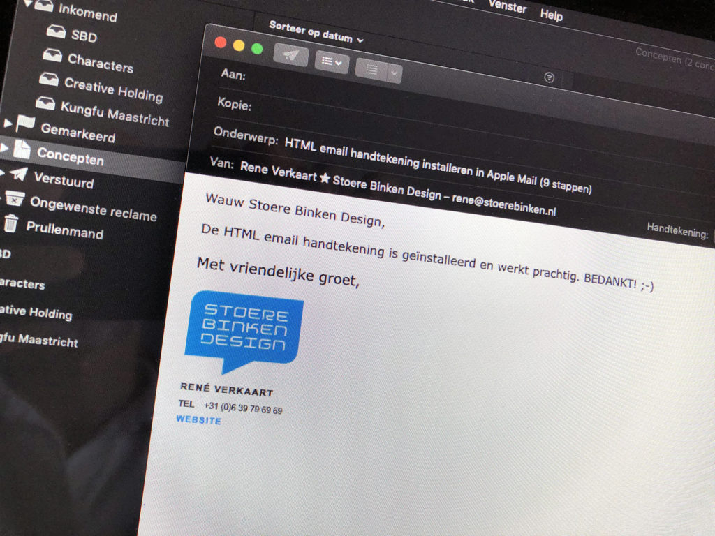 html handtekening apple mail
