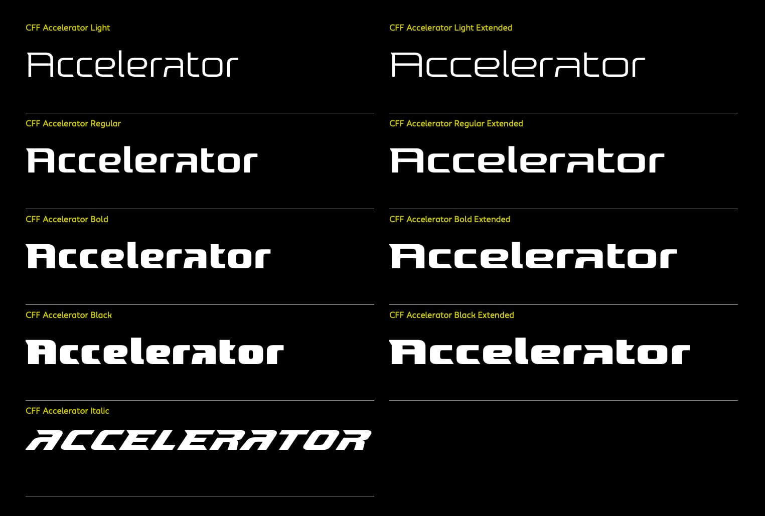 Accelerator font gewichten - Rene Verkaart)