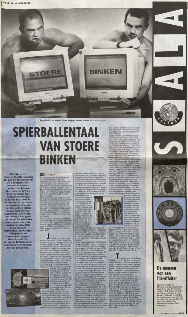 Spierballentaal van Stoere Binken krantenartikel